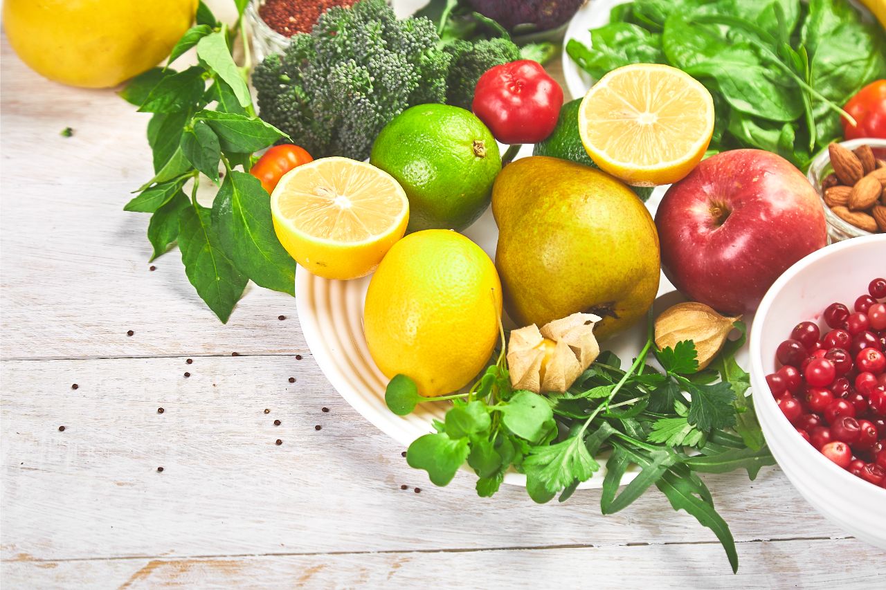 Basket of fruits and vegetables